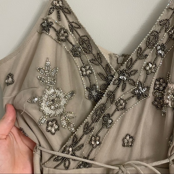 Altar’d State Grace Beaded Grey Mini Dress - Picture 9 of 11